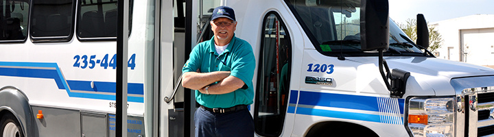 Paratransit Driver and Bus
