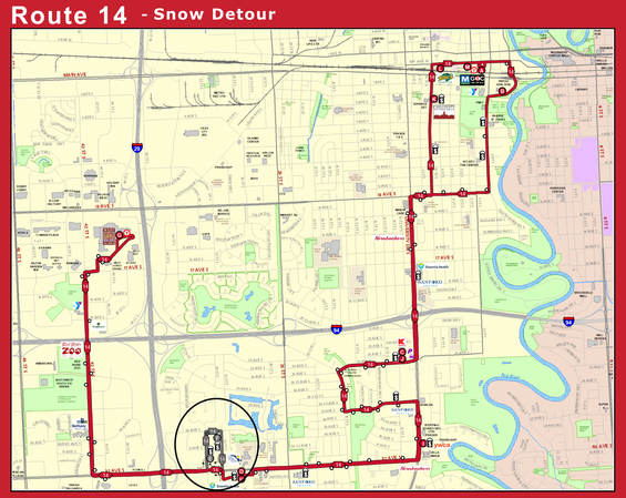 Route 14 Snow Detour