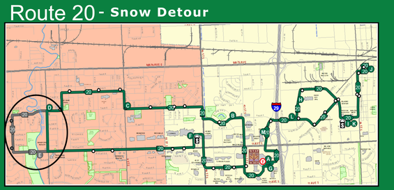 Route 20 Snow Detour