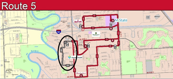 Route 5 snow detour map