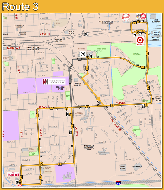 Route 3 Map - 8/1/18