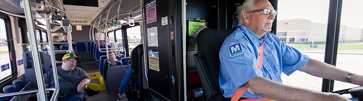 Driver and Bus Interior