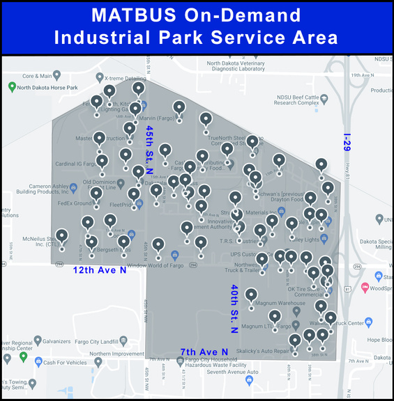 Industrial Park service area map