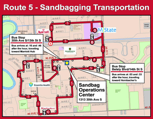 Sandbagging Transportation Map