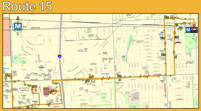 Route 15 map - beginning May 27