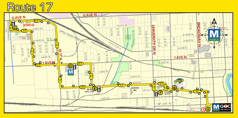 Fargo Mat Bus Route Map Matbus - Route 17