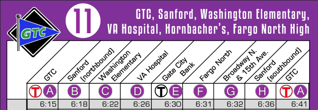 Timetable Header Example